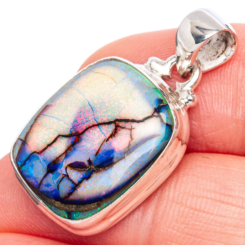 Rare Sterling Opal Pendant 1 1/8" (925 Sterling Silver) P42114