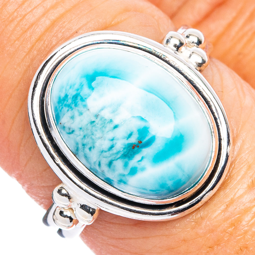 Rare Larimar Ring Size 7.5 (.925 Sterling Silver)