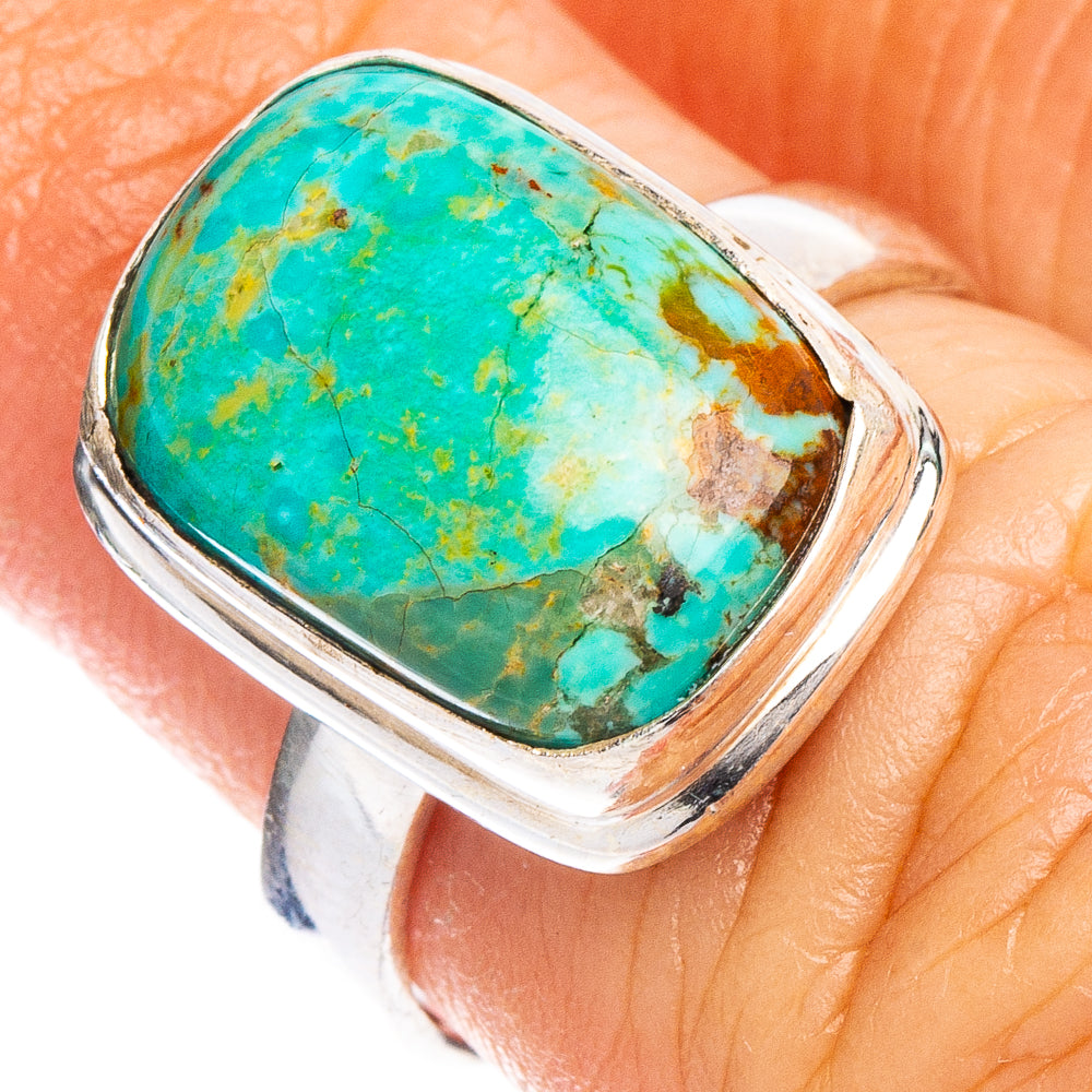 Hebei Spiderweb Turquoise Ring Size 5.75 (.925 Sterling Silver)
