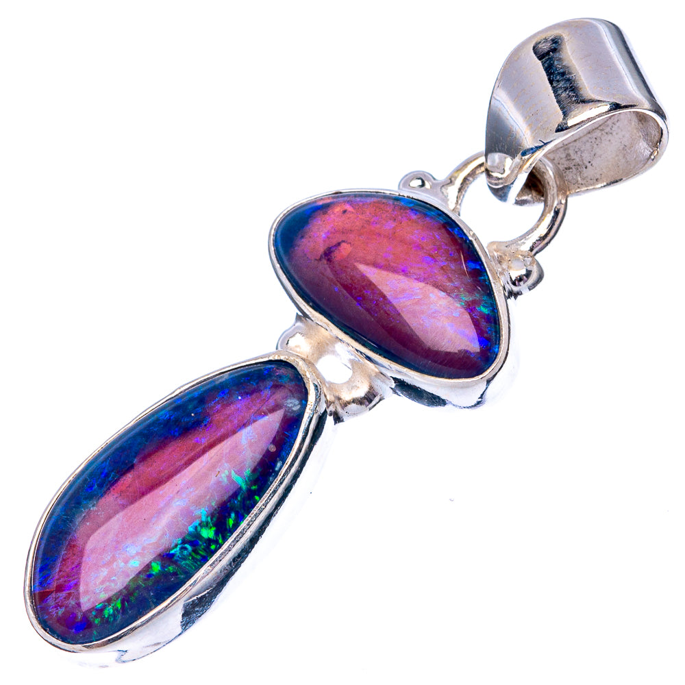 Rare Triplet Opal 925 Sterling Silver Pendant 1 1/2" (925 Sterling Silver) P42672