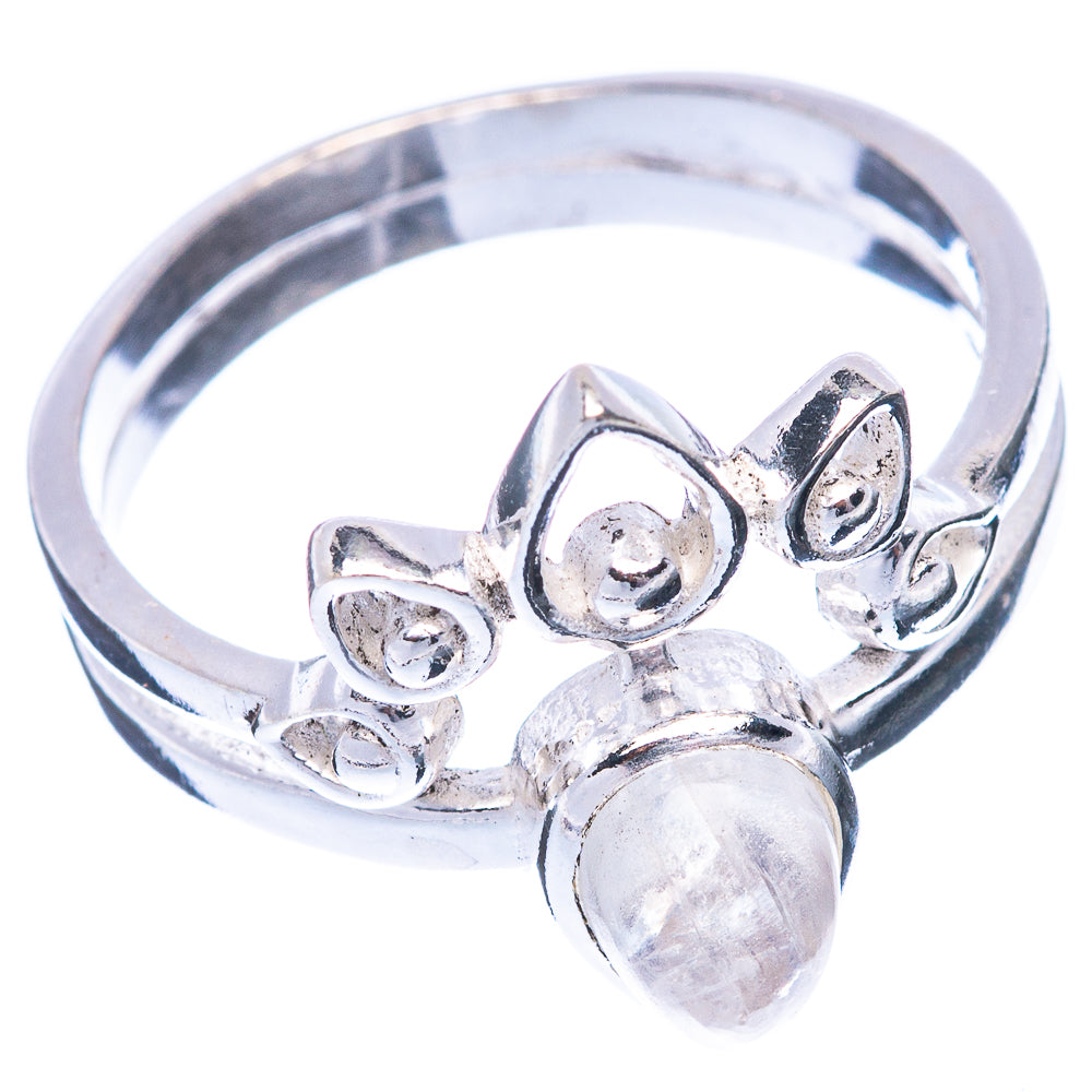 Rainbow Moonstone Ring Size 7.75 (925 Sterling Silver) R5514