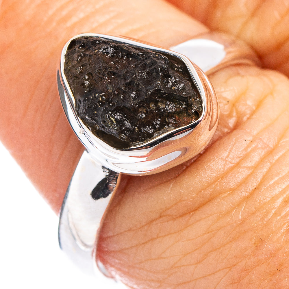 Rare Moldavite Ring Size 8.75 (.925 Sterling Silver)