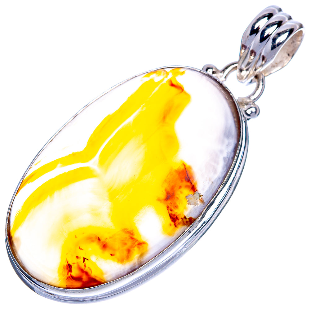 Plume Agate Pendant 1 5/8" (925 Sterling Silver) P40716
