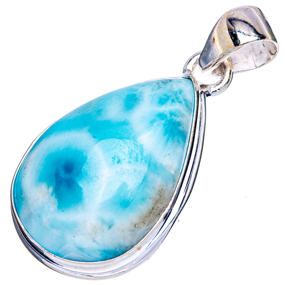 Larimar Pendant 1 3/8" (925 Sterling Silver) P41708