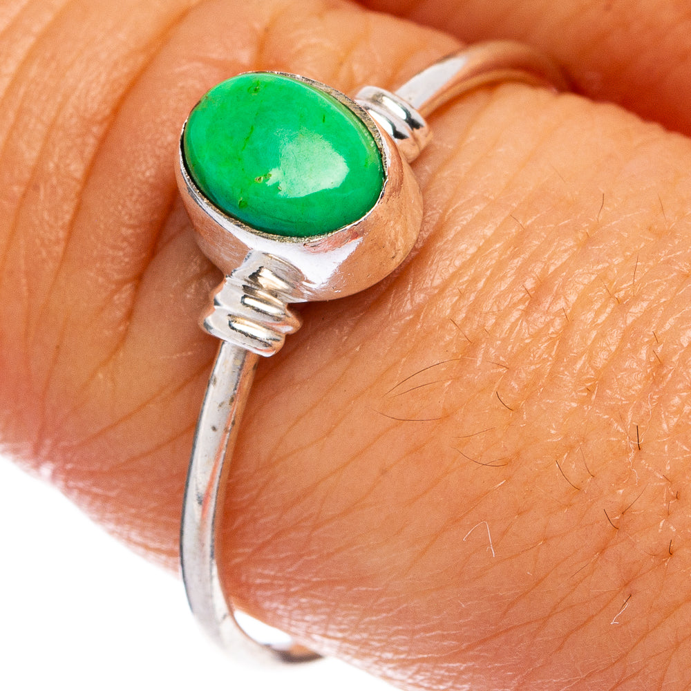 Green Copper Composite Turquoise Dainty Ring Size 9.25 (925 Sterling Silver) R145468