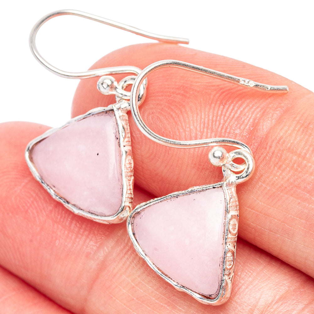 Pink Opal Earrings 1 1/8" (925 Sterling Silver) E2479