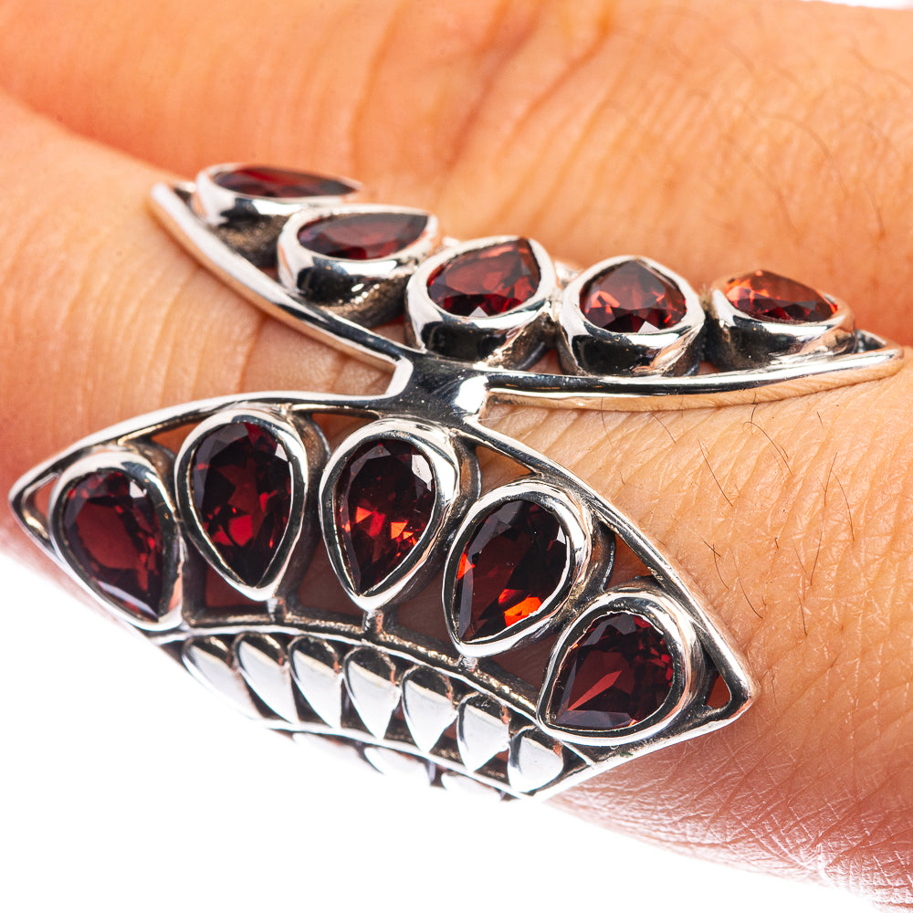 Large Garnet Ring Size 7.25 (925 Sterling Silver) R144208