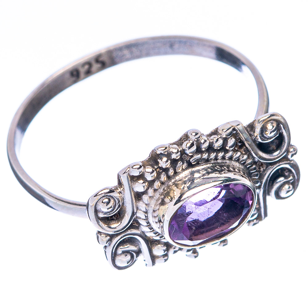 Faceted Amethyst Dainty Ring Size 7 (925 Sterling Silver) R145055