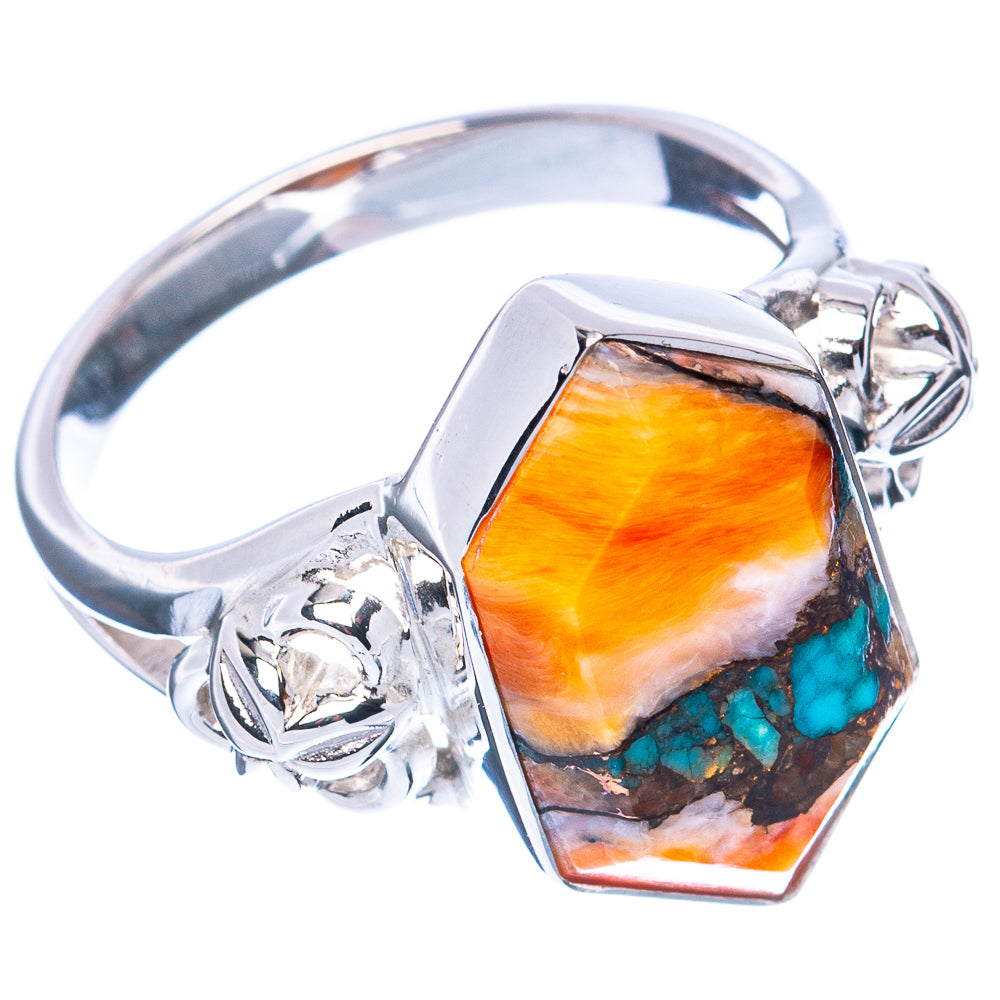 Premium Spiny Oyster Turquoise 925 Sterling Silver Ring Size 6.5 (925 Sterling Silver) R2755