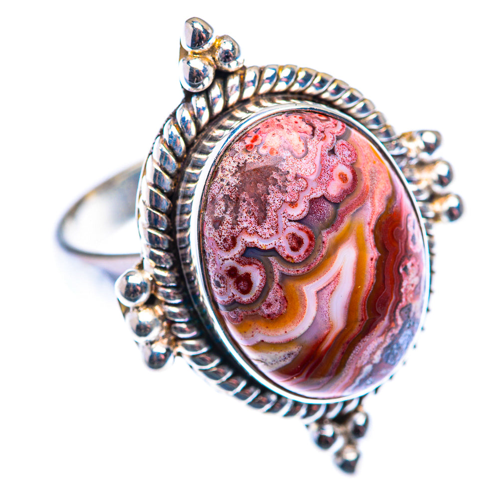 Crazy Lace Agate Ring Size 7.25 (925 Sterling Silver) RING140087