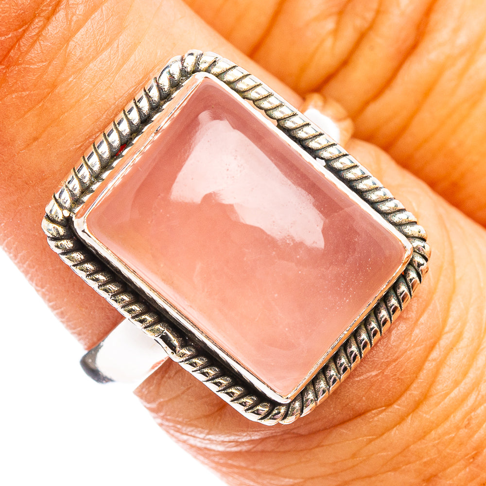 Rose Quartz Ring Size 7 (.925 Sterling Silver)
