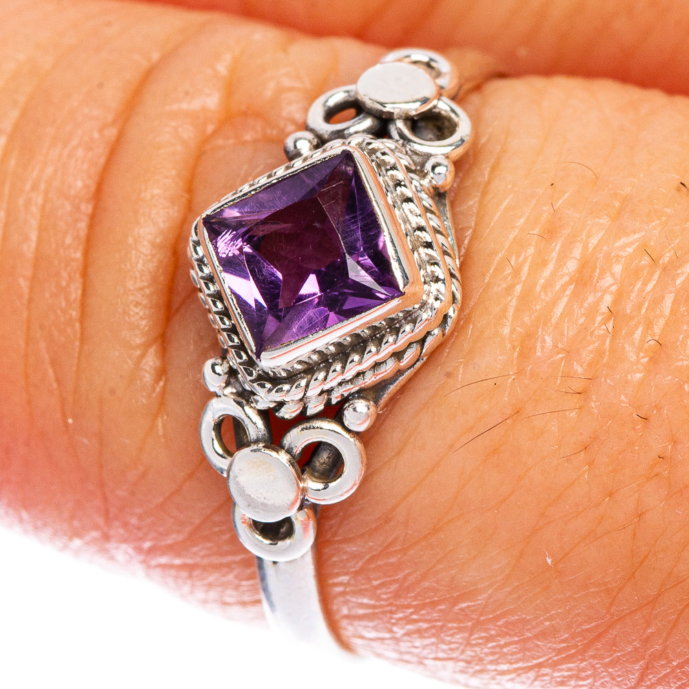 Faceted Amethyst Dainty Ring Size 8 (925 Sterling Silver) R147210