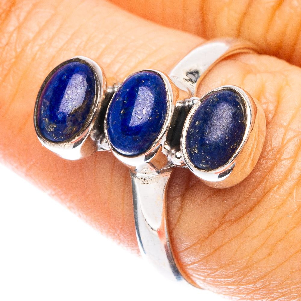 Lapis Lazuli Dainty Ring Size 8 (925 Sterling Silver) R5284