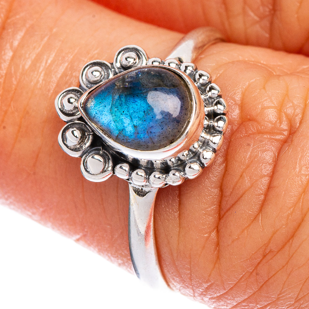 Labradorite Dainty Ring Size 6.25 (925 Sterling Silver) R147256