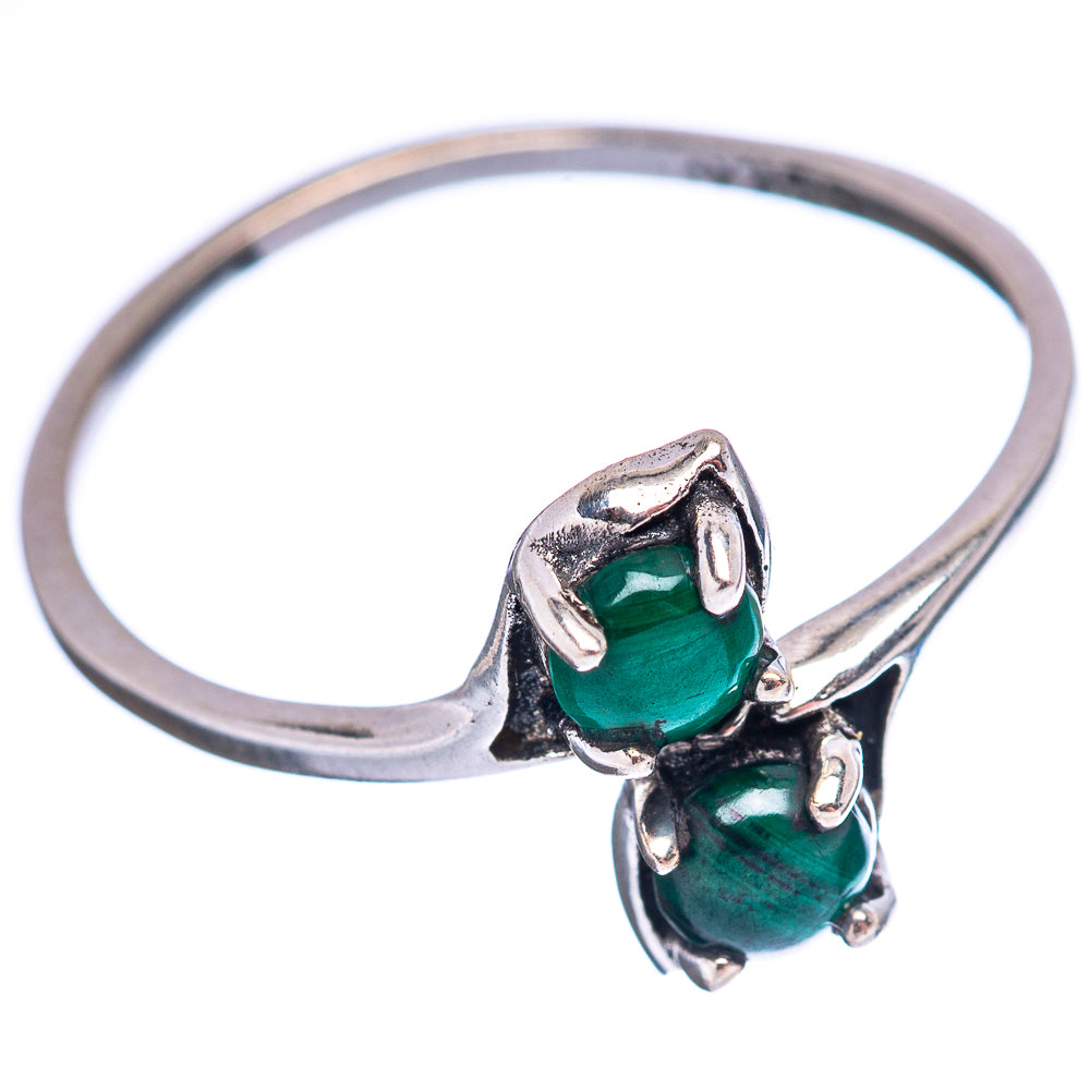 Dainty Malachite Ring Size 8 (.925 Sterling Silver)