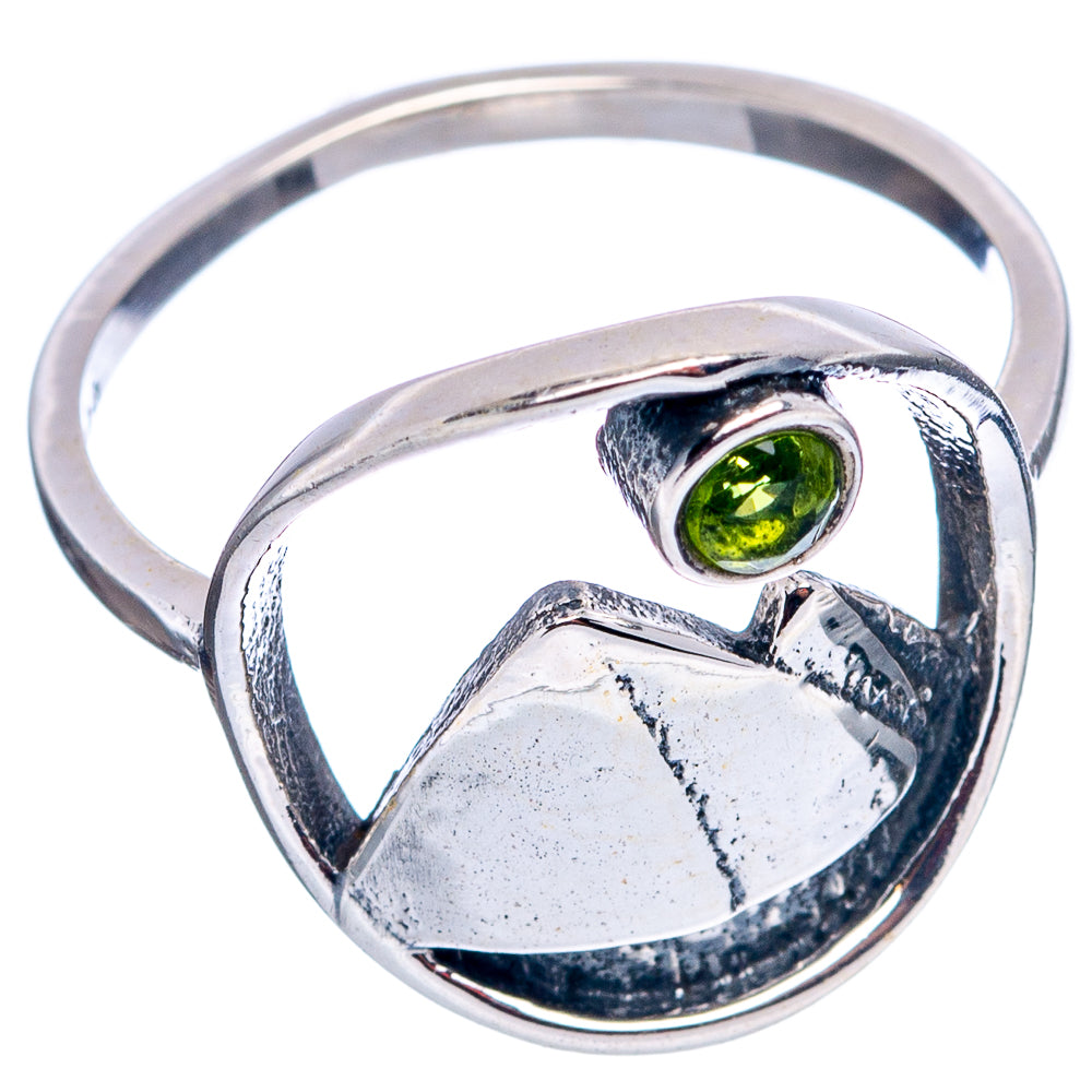 Peridot Mountain Dainty Ring Size 6.75 (.925 Sterling Silver)