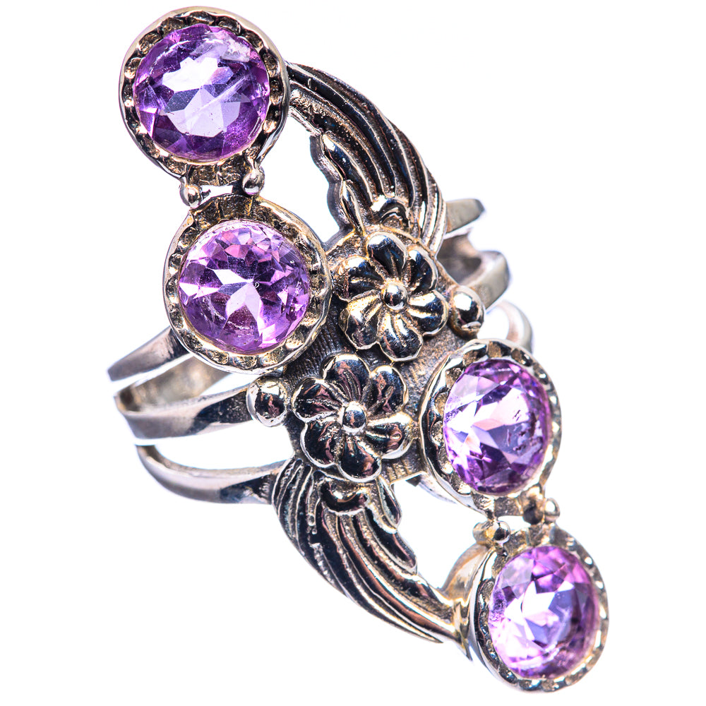 Faceted Amethyst Ring Size 5.75 (925 Sterling Silver) R142108