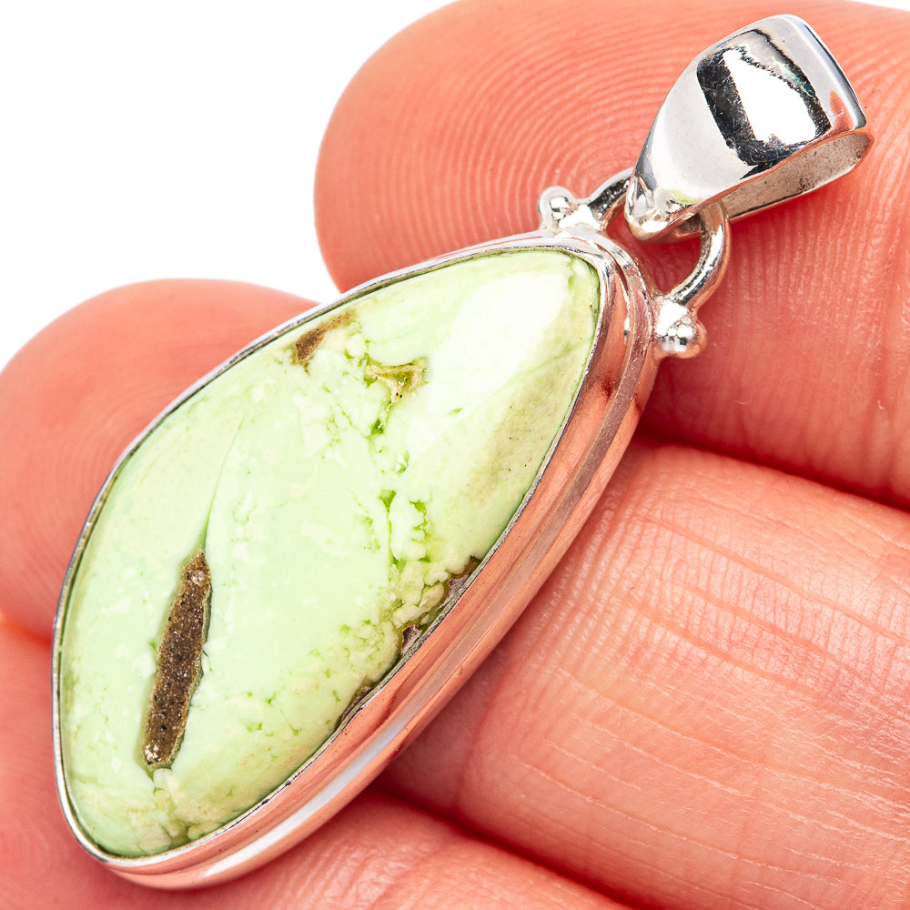 Rare Variscite Pendant 1 3/8" (.925 Sterling Silver)