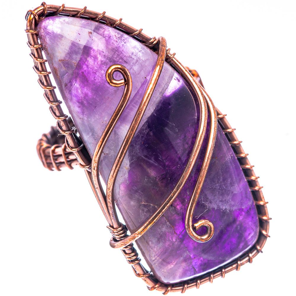 Amethyst Ring Size 8.5 (Oxidized Copper)