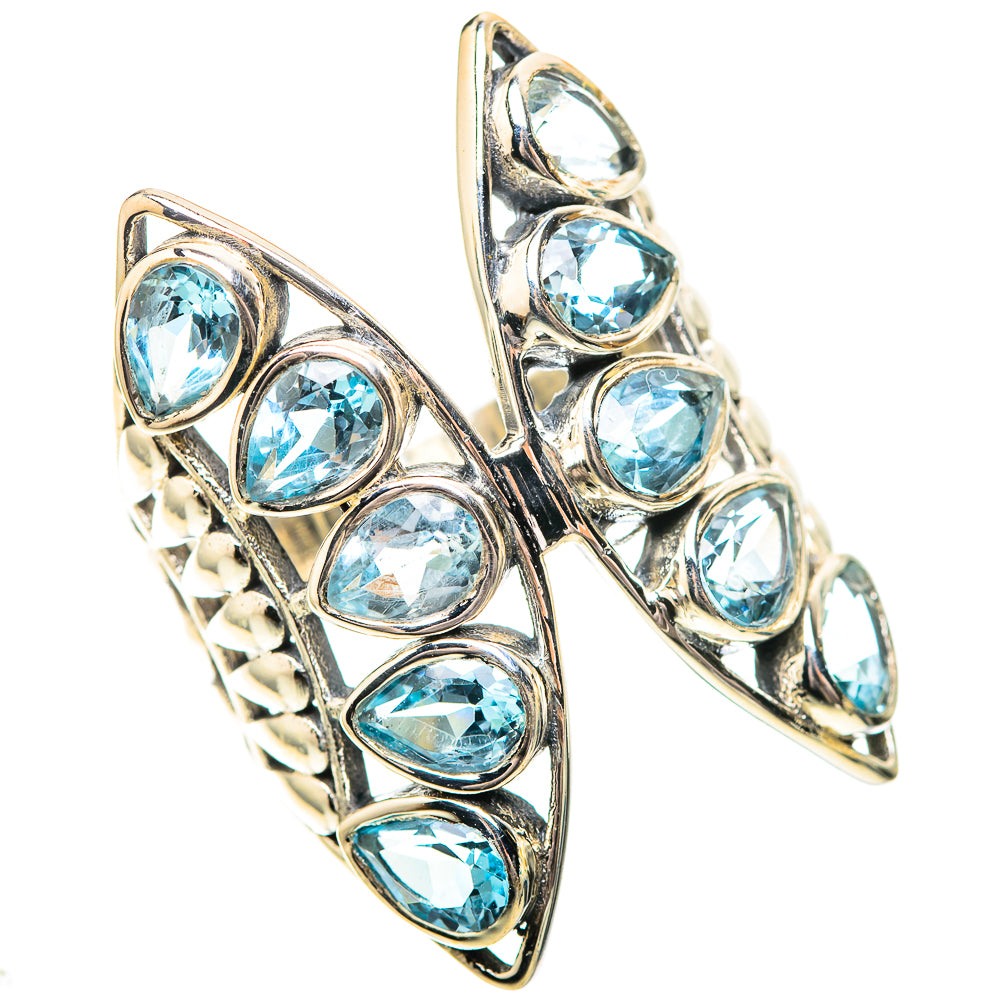 Large Blue Topaz Ring Size 8.75 (925 Sterling Silver) RING139118