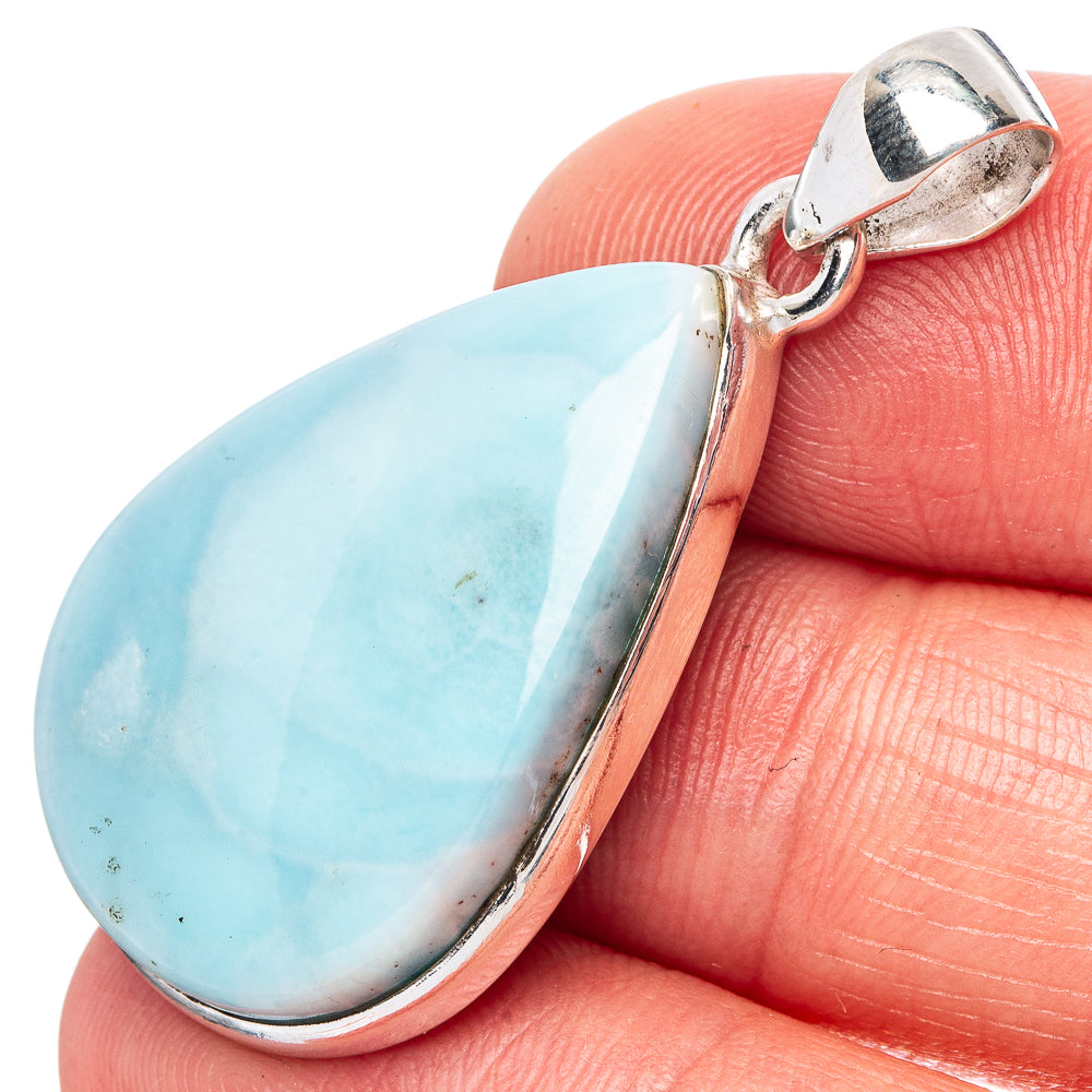 Larimar Pendant 1 1/2" (925 Sterling Silver) P43102