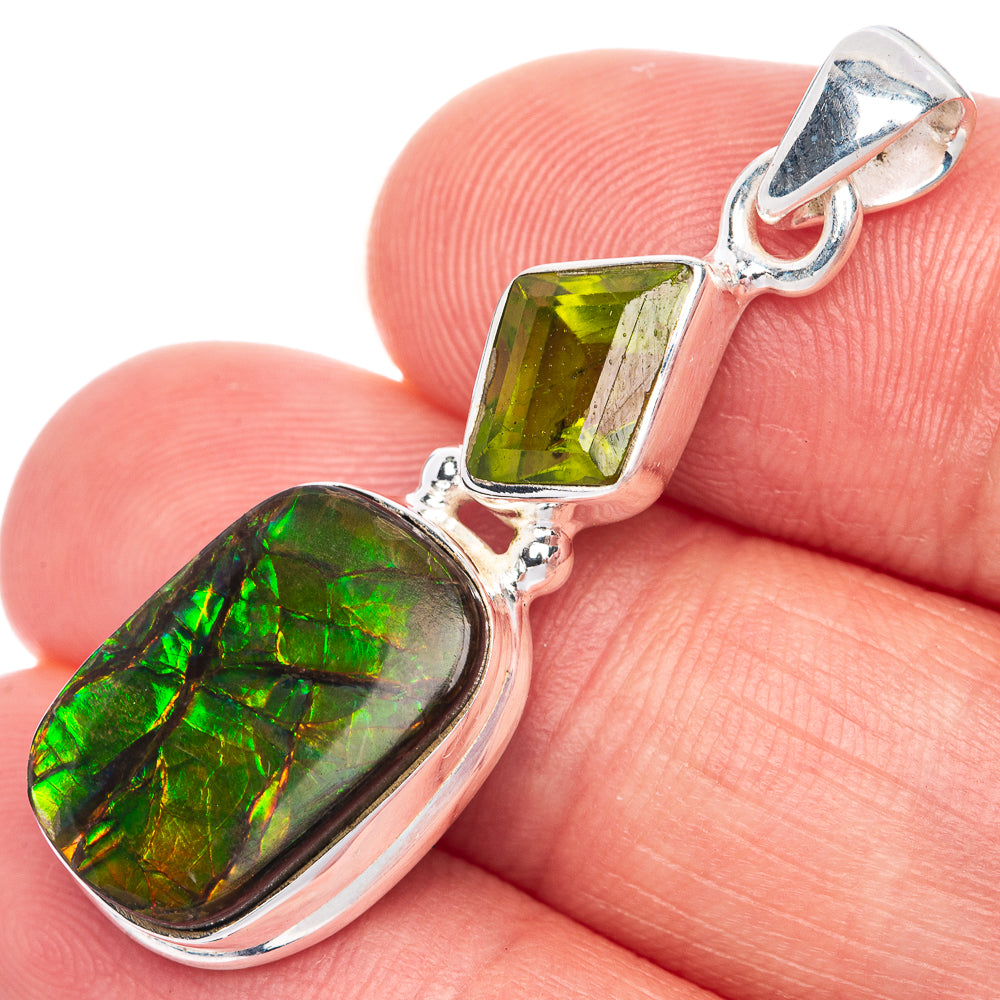 Canadian Ammolite Pendant 1 1/2" (925 Sterling Silver) PD39859