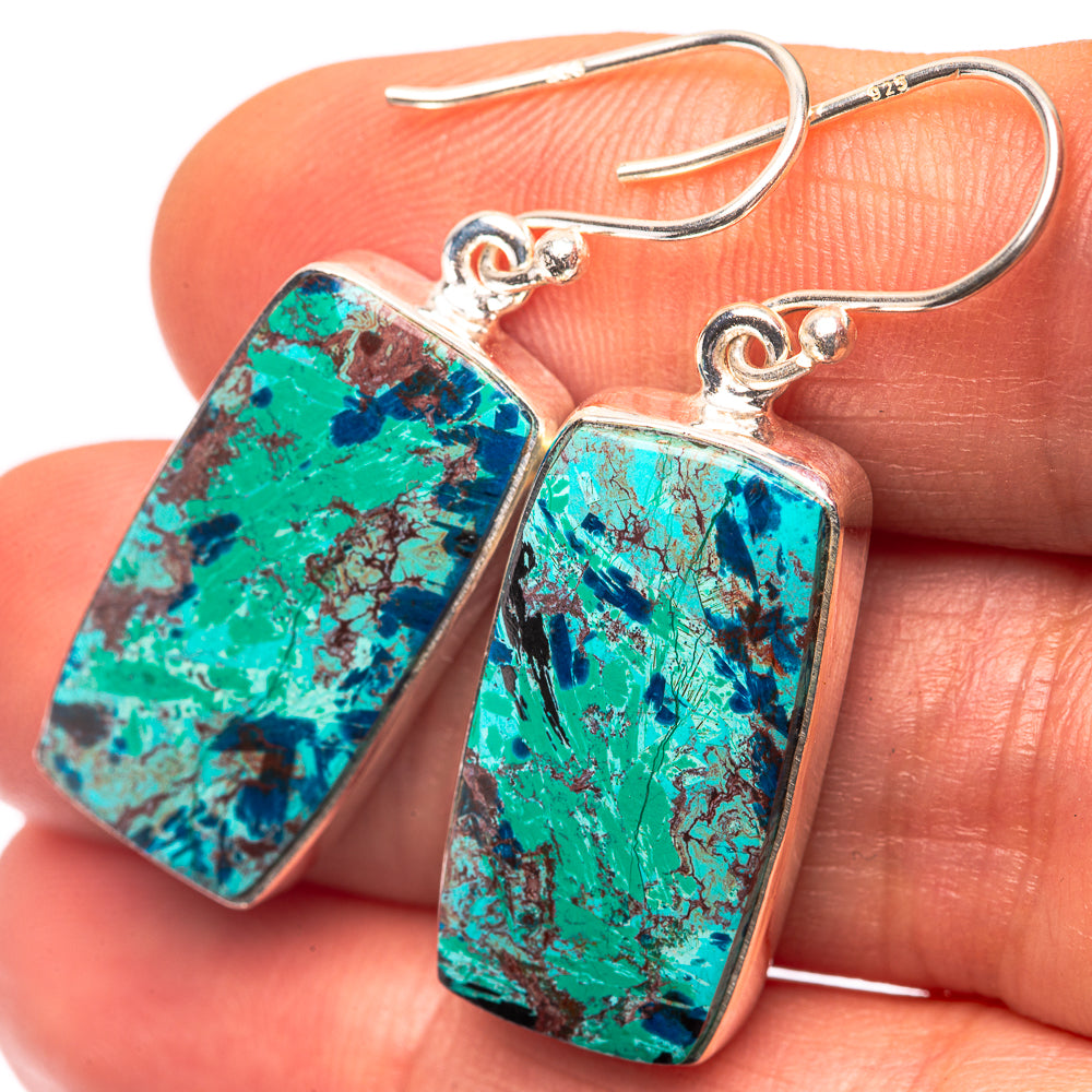 Shattuckite Earrings 1 1/2" (925 Sterling Silver) E432235