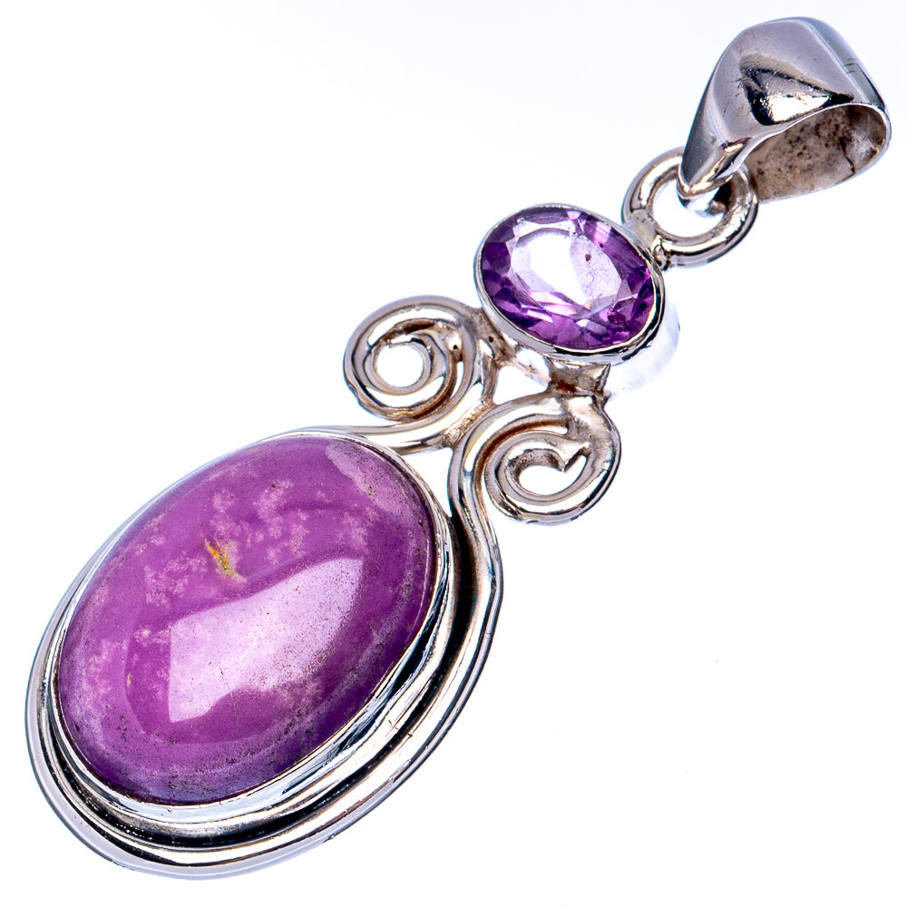 Phosphosiderite, Amethyst Pendant 1 5/8" (925 Sterling Silver) P41351