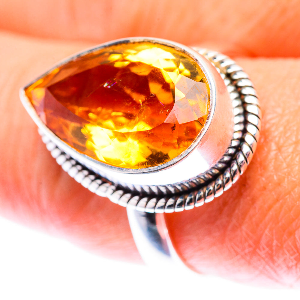 Faceted Citrine Ring Size 9 (925 Sterling Silver) RING140155