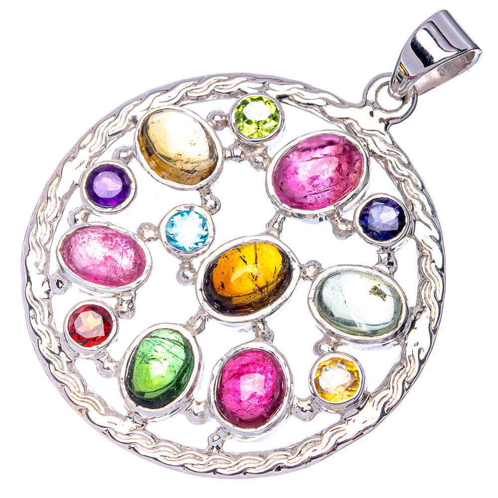 Signature Multi-Gemstone Pendant 1 7/8" (925 Sterling Silver) P41183
