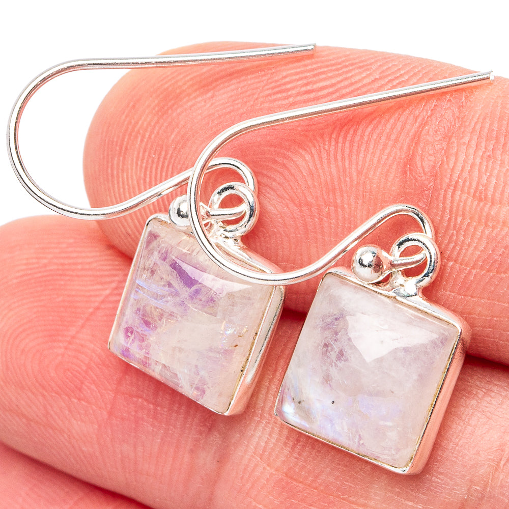 Rainbow Moonstone Earrings 1" (925 Sterling Silver) E3097