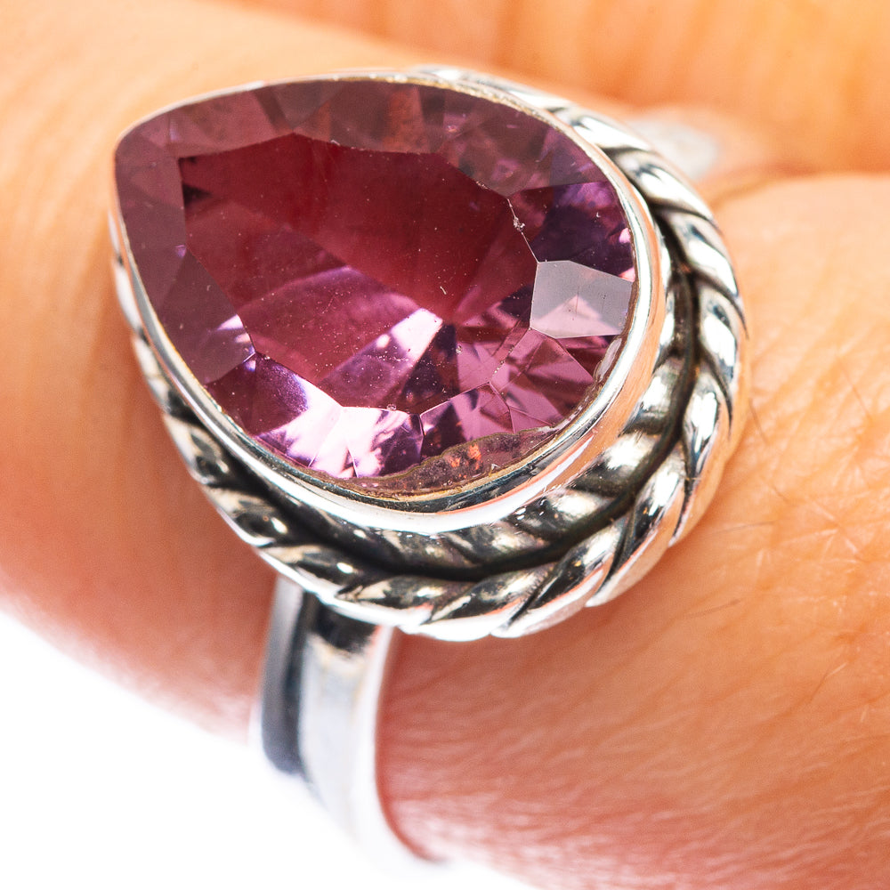 Faceted Color Change Alexandrite (Lab.) Ring Size 7.75 (925 Sterling Silver) RING143377