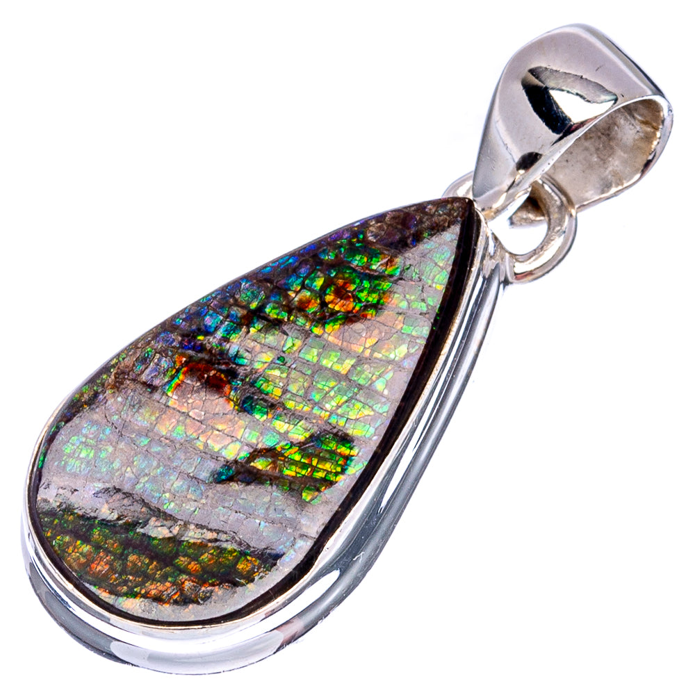Rare Canadian Ammolite Pendant 1 1/4" (.925 Sterling Silver)