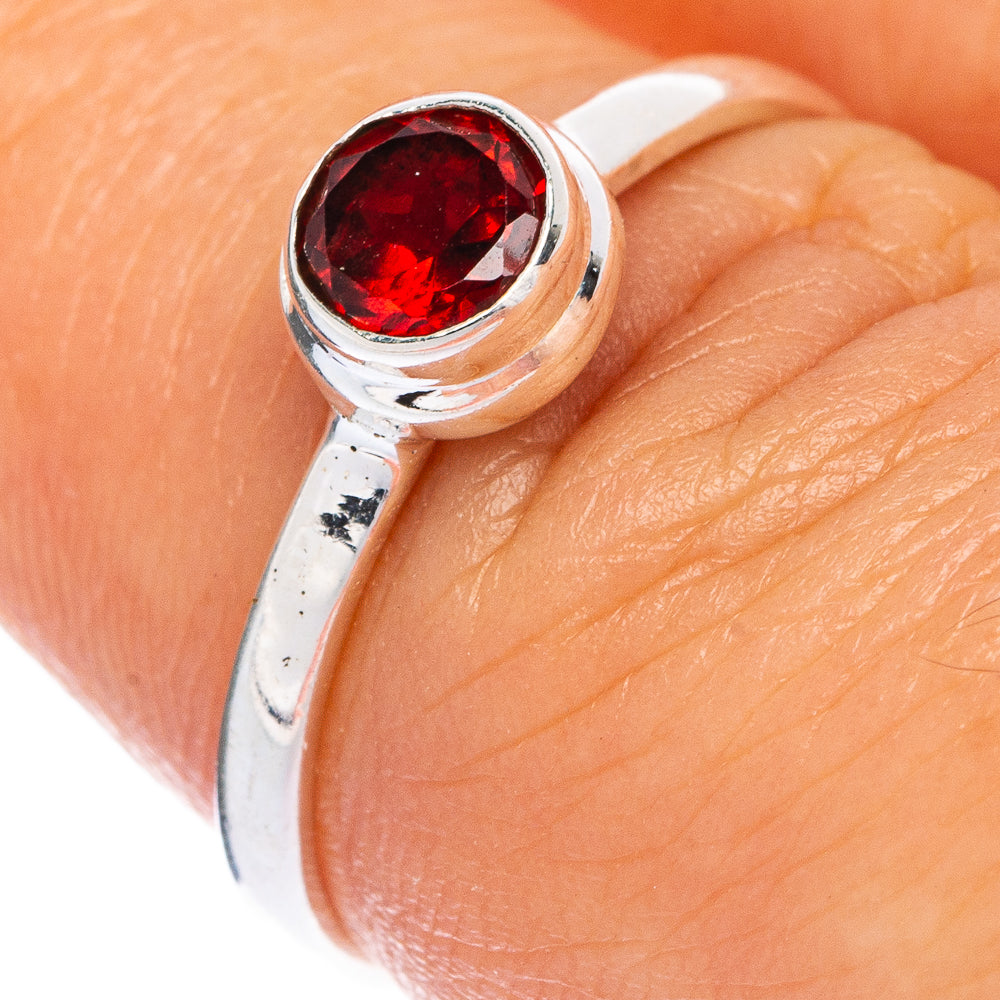 Garnet Dainty Ring Size 6.75 (925 Sterling Silver) R145394