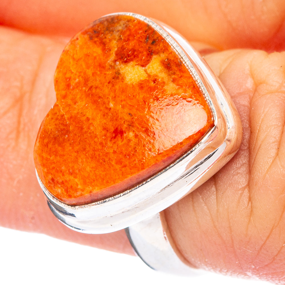 Sponge Coral Heart Ring Size 5.5 (.925 Sterling Silver)