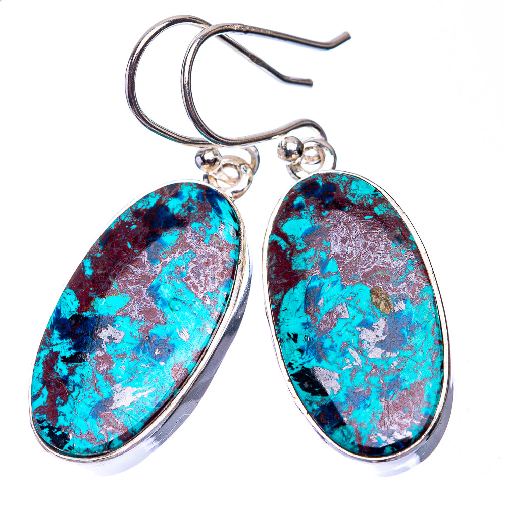 Shattuckite Earrings 1 1/2" (925 Sterling Silver) E432285