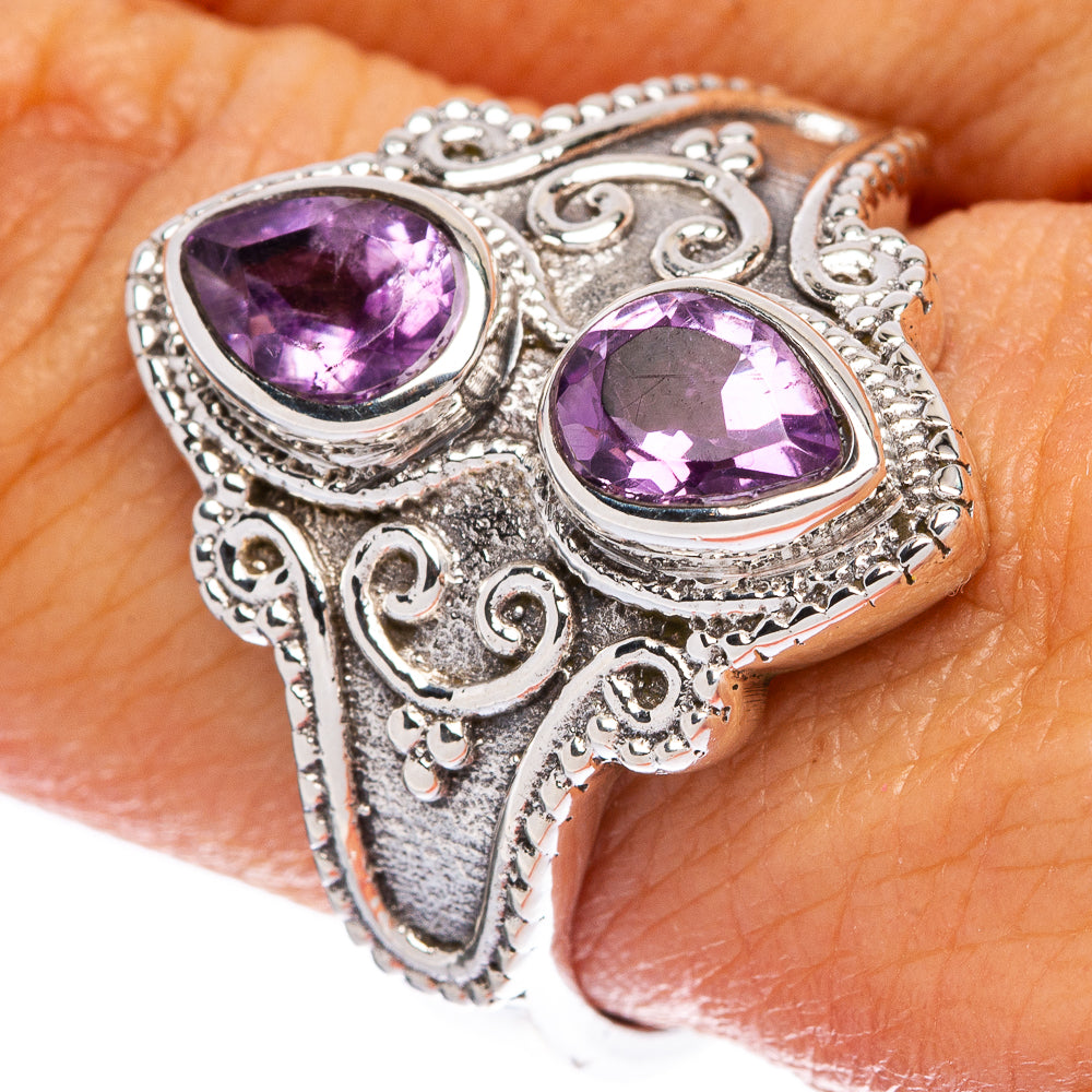Faceted Amethyst Ring Size 9 (925 Sterling Silver) R146356
