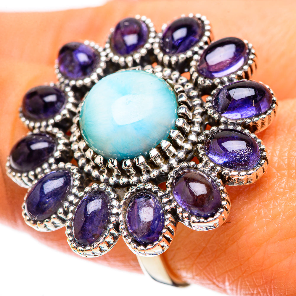 Large Larimar, Tanzanite Ring Size 8.5 (925 Sterling Silver) RING137922
