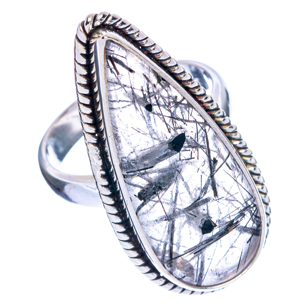Large Tourmalinated Quartz Ring Size 6 (925 Sterling Silver) R144524