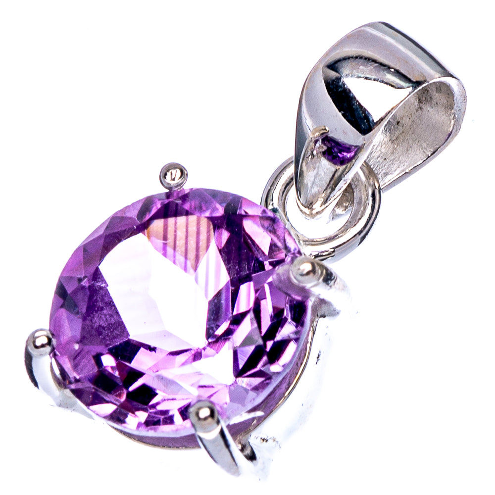 Faceted Amethyst Pendant 7/8" (.925 Sterling Silver)