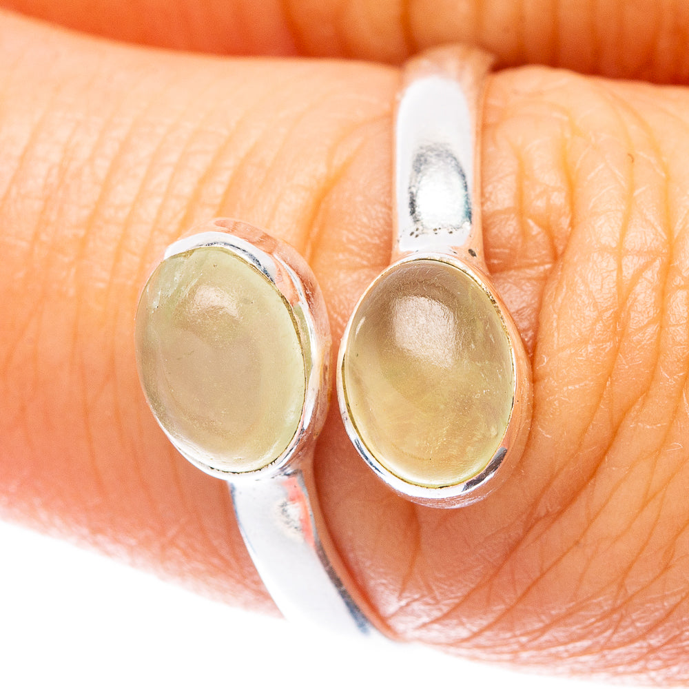 Prehnite Dainty Ring Size 7 Adjustable (925 Sterling Silver) R5700