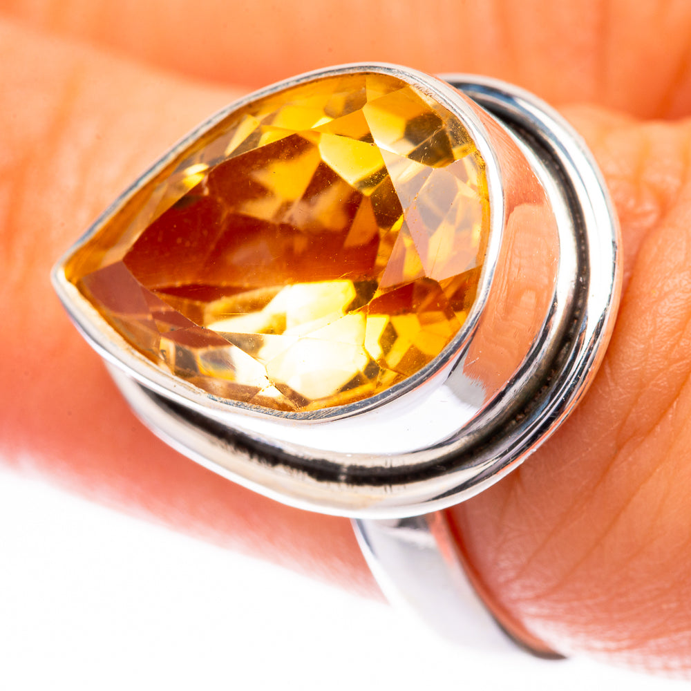 Faceted Citrine Ring Size 7 (925 Sterling Silver) R140518