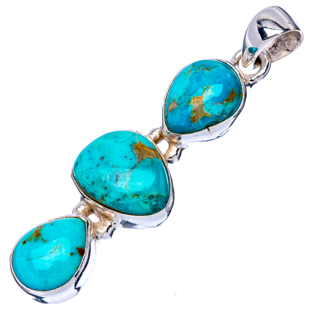 Kingman Turquoise Pendant 1 5/8" (925 Sterling Silver) P42758
