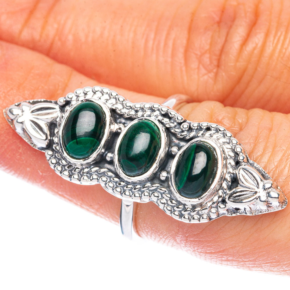 Premium Malachite Ring Size 6 (925 Sterling Silver) R2605