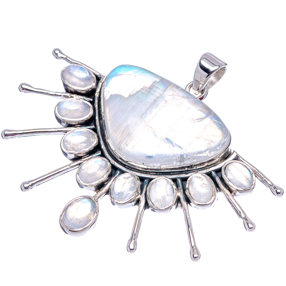 Signature Rainbow Moonstone Pendant 1 3/4" (.925 Sterling Silver)