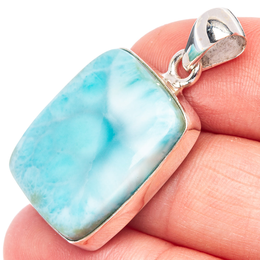 Larimar Pendant 1 3/8" (925 Sterling Silver) P44453