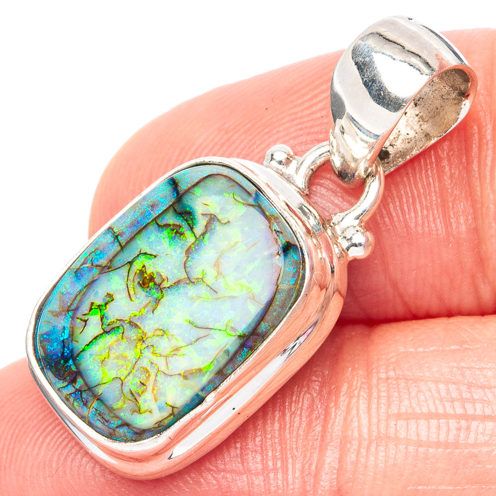 Rare Sterling Opal Pendant 1 1/8" (925 Sterling Silver) P42969