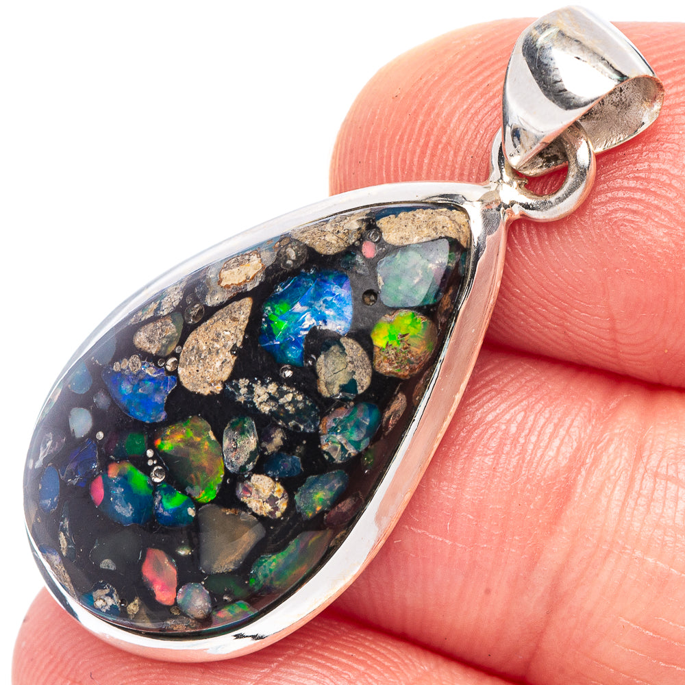 Rare Brecciated Opal Pendant 1 3/8" (925 Sterling Silver) P44292
