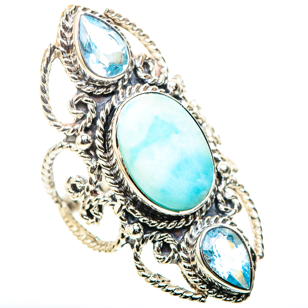 Signature Large Larimar, Blue Topaz Ring Size 8 (925 Sterling Silver) RING138311