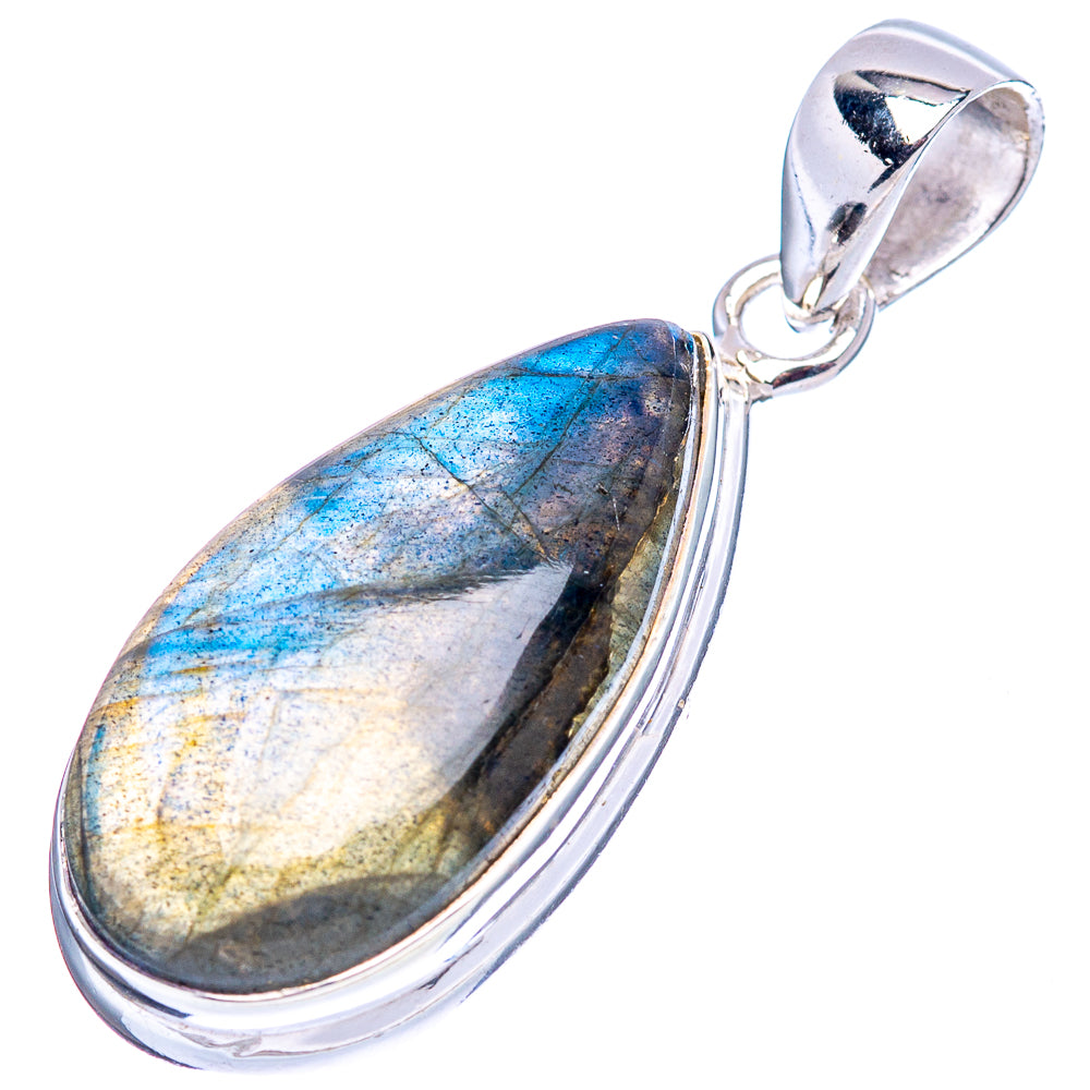 Labradorite Pendant 1 3/8" (.925 Sterling Silver)